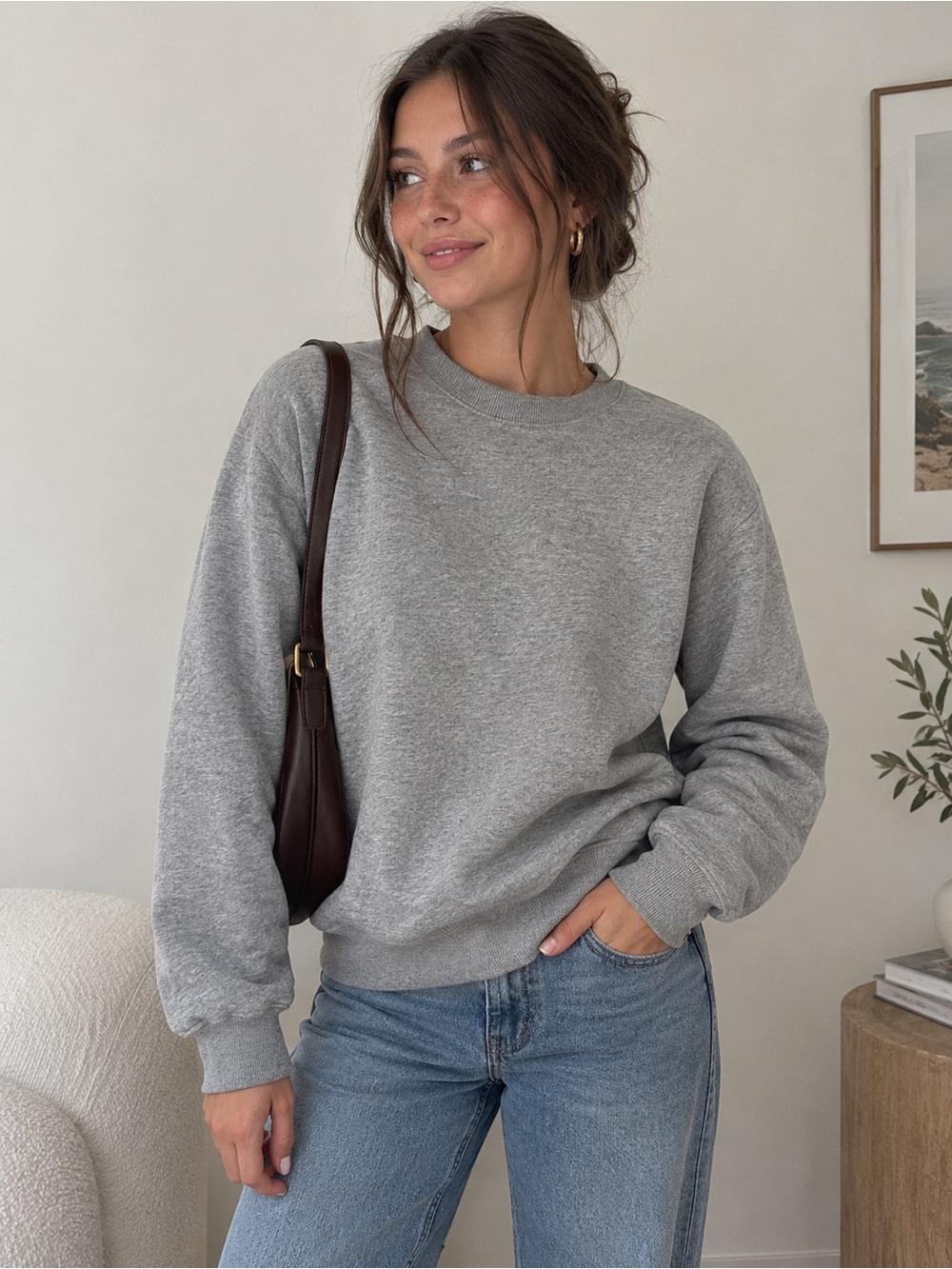 Mitchell & Ness Gray Crewneck Sweatshirt